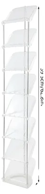 Immagine prodotto di Scaffale per scarpe, design verticale e salvaspazio, sistema di scaffalature a più livelli, colore bianco