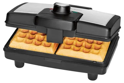 Produktbild von Waffeleisen Doppelwaffeleisen Waffelmaschine - Für 2 belgische Waffeln - Edelstahl - Stufenlos einstellbar - Antihaftbeschichtung