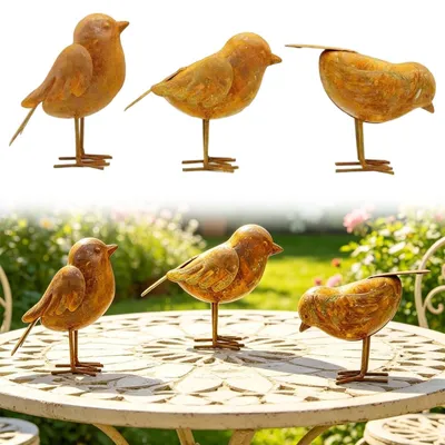 Produktbild von 3 Vogelornamente – Vintage-Gartendekoration aus Eisen