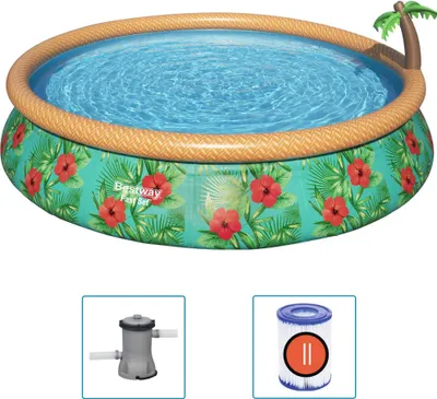 Produktbild von Bestway Fast Set Aufblasbares Pool-Set Paradise Palms 457x84 cm