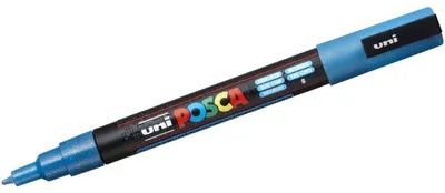 Image de UNIBALL Marker (Verkaufseinheit: 6) UNI POSCA PC-3M Glitter hellblau 665596 4902778197974