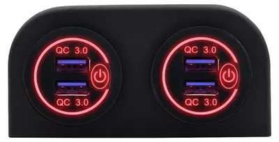 Produktbild von ProRide 12V USB-Lader 4 Ports mit Schalter QC3.0 PUSB1QC-R für Auto & Boot