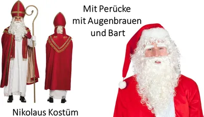 Produktbild von St Nikolaus Kostüm von Boland mit Perücke + Bart Gr. L/XL