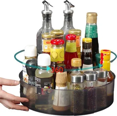 Image de Plateau pivotant - Étagère à épices peu encombrante pour la cuisine - 1 pièce - Multifonctionnelle