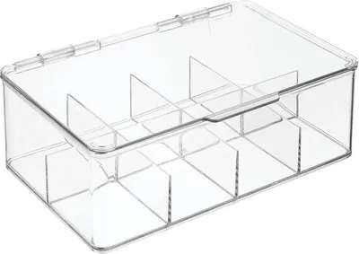 Produktbild von Aufbewahrungsbox Tee Kaffee Gewürze Küche Organizer 8 Fächer mDesign transparant