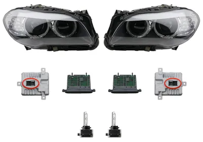 Productafbeelding van Koplampen, geschikt voor BMW 5-serie (F10, F11), links en rechts, set, inclusief lampen en stuurapparaat. Johns
