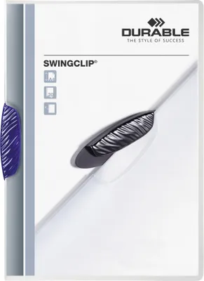 Produktbild von DURABLE Klemmmappe SWINGCLIP® 30 A4 transparent,226007 dunkelblau