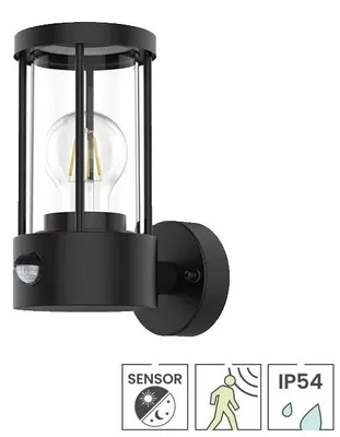 Produktbild von Außenleuchte mit Sensor Florence | Bewegungsmelder | E27-Fassung | IP54 | mattschwarz