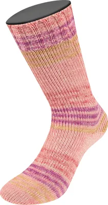 Produktbild von Lana Grossa - Meilenweit 100g Merino Extrafine Luna 4117 rosa senfgelb fuchsia erika
