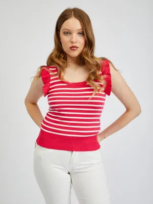 Produktbild von Orsay Weiß-Rosa gestreiftes Damen-T-Shirt 507499324000__L