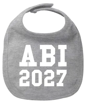 Produktbild von Huuraa Baby Lätzchen ABI 2027 Abitur Heather Grey Klettverschluss  Baumwolle Latz Geschenkidee