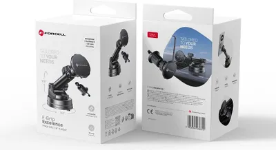 Produktbild von FORCELL F-Grip Excelence Autohalter passend für Windschutzscheibe/Bord/Gitter magnetisch schwarz