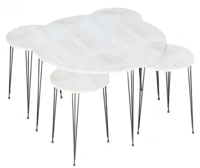 Immagine prodotto di Elegante tavolo in legno bianco con tavolini in stile moderno