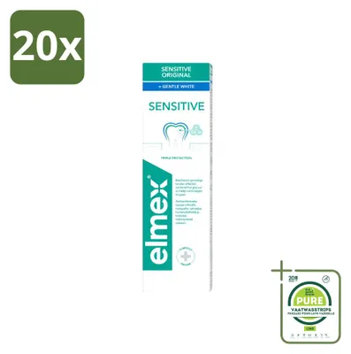 Produktbild von 20 x Elmex Gentle White Zahnpasta - Dreifachschutz - 75 ml - Großpackung - 20 Stücke