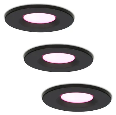 Zdjęcie produktu dla hoftronicsmart LED Reflektor do zabudowy 6W 450lm RGBWW IP65 Czarny Zestaw 3 sztuki