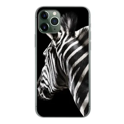 Produktbild von MuchoWow® Handyhülle Schutzhülle Hülle für iPhone 11 Pro Zebra - Tier - Schwarz - Porträt Silikon Softcase Handy Hülle - Handy