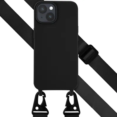 Immagine prodotto di Custodia in silicone Selencia con cinturino rimovibile iPhone 15 - Nero