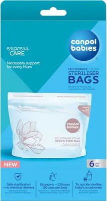 Produktbild von Canpol Babies Woreczki do sterylizacji w kuchence mikrofalowej 70/002, 6 sztuk