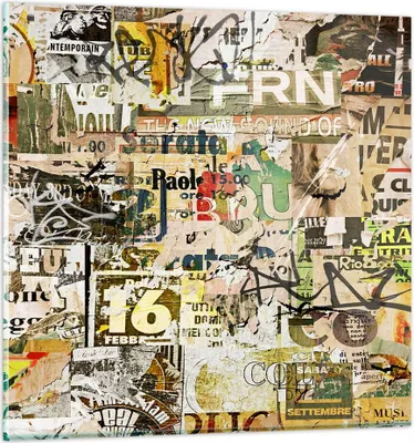 Produktbild von Bilder auf glas - Graffiti modern - 40x40cm - Glasbilder - Wandbilder - Kunstdruck - zum Aufhängen bereit - Wanddekoration aus Glas - Glas Bilder - Wandbild auf Glas - Einteilig - GAC40x40-3520