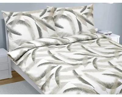 Obrázek produktu pro Krepové povlečení - 1ks 200x220 cm. 2ks 70x90 - šedá,bílá