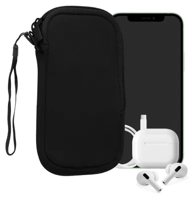 Produktbild von kwmobile Neopren Handytasche für Smartphones S - 4,5" - Handy Tasche mit Reißverschluss - Handyhülle universal Schwarz