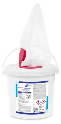 Produktbild von Meditrade Medizid® Rapid+ Desinfektionstücher - Eimer / Einzelpackung | Eimer (70 Tücher)