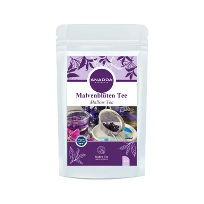 Produktbild von Blaue Malvenblüten (Ebegümeci) Tee 50 g | Naturreiner Kräutertee aus ganzen Malvenblüten | Koffeinfrei & ohne Zusatzstoffe