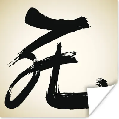 Produktbild von MuchoWow® Poster Chinesisches Zeichen für das Demonstrativpronomen welches 100x100 cm - Babyzimmer