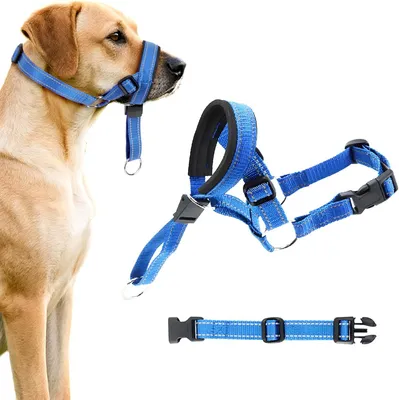 Imagen del producto de Arnés para perros con bozal ajustable, de nylon, talla L, para entrenamiento