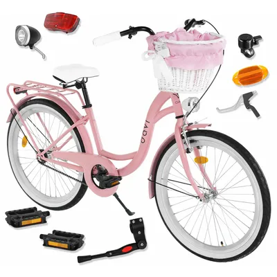 Produktbild von Kinderfahrrad Davi Amelia 24", 1 Gang, 130-165 cm, Rosa/Schwarz