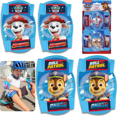 Obrázek produktu pro Paw Patrol Chase Marshall Modré dětské chrániče kolen a loktů, chlapecké