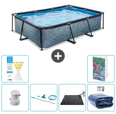 Obrázok produktu pre Exit Pool obdĺžnikový – vzhľad kameňa – 300 x 200 x 65 cm – 7-dielny  S235