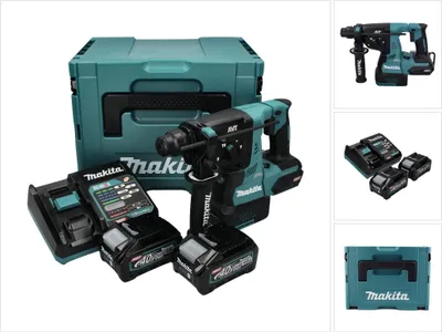 Produktbild von Makita Akku-Kombihammer HR003GM201, 40 V, SDS-plus,  incl. 2x Akku 4 Ah, Schnellladegerät, Zubehör, MAKPAC