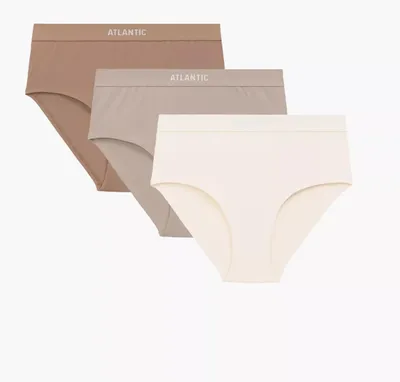 Produktbild von Damen Slips Atlantic aus Baumwolle hohe Passform in Ecru Beige M