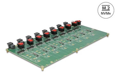 Productafbeelding van Delock testkaart voor 8 x M.2 NVMe SSD's met Key M-aansluiting en SFF-8643-connector