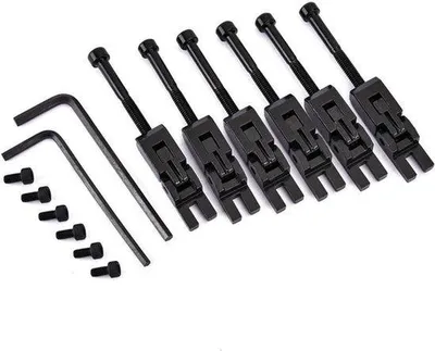 Immagine prodotto di Sistema di bloccaggio del tremolo per chitarre elettriche - Accessorio - Viti per il ponte - Set - 6 pezzi - Argento
