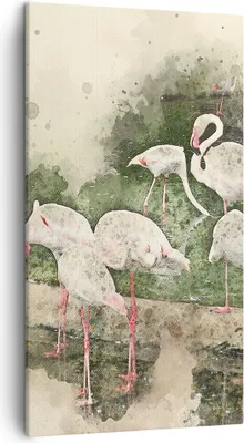 Produktbild von Bild auf Leinwand - Leinwandbild - Flamingo Vogel Wasser - 45x80cm - Wand Bild - Wanddeko - Leinwanddruck - Bilder - Kunstdruck - Wanddekoration - Leinwand bilder - Wandkunst - PA45x80-3462