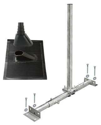 Produktbild von PremiumX X100-48F Dachsparrenmasthalter feuerverzinkt ALU-Ziegel Set schwarz
