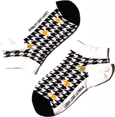 Produktbild von MEGAGROUP Quarter Socken Kurzschaft Frottee gekämmter Baumwolle 1 Paar 40-44 gelb schwarz weiß 3 Farben Lilymaja Fledermausmuster