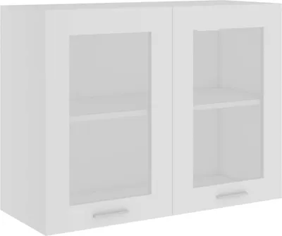 Immagine prodotto di Vetrinetta sospesa bianca 80x31x60 cm in materiale ligneo