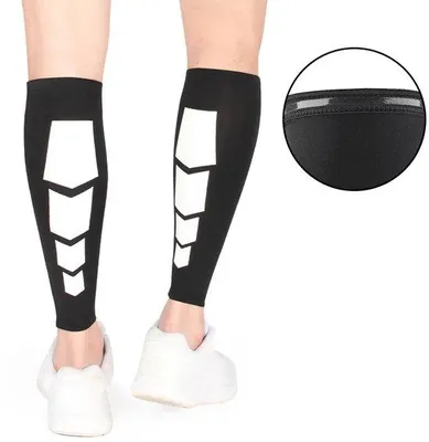 Image de Bas de contention pour les jambes, protège-tibias et chaussettes de maintien pour le jogging, le vélo, la randonnée, le badminton et le football