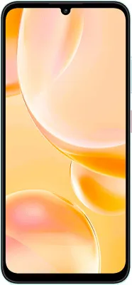 A smartphone with a colorful wallpaper displayed on its screen.