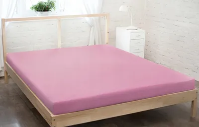 Obrázek produktu pro Bavlněné prostěradlo s pružnou gumou, rozměr 200x220 cm, světle růžové barvy, měkké