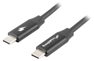 Zdjęcie produktu dla Lanberg CA-CMCM-40CU-0018-BK, 1,8 m, USB C, USB C, USB 2.0, 0,48 Gbit/s, Czarny