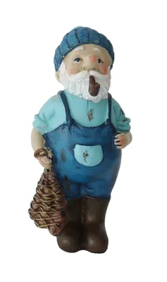 Produktbild von Fischer Seemann mit Pfeife Fisch Reuse Maritim Schiff Deko Figur Skulptur Objekt