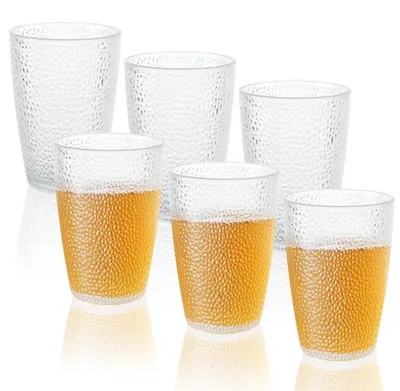 Imagen del producto de Vasos para camping, resistentes a roturas, de 350 ml, juego de 6 unidades, apilables, ideales para actividades al aire libre y picnics