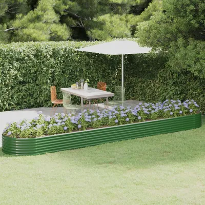 Immagine prodotto di vidaXL Letto rialzato in acciaio zincato 507x100x36 cm Verde