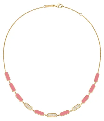 Produktbild von Collier Giorgio Martello Milano mit Emaille-Einlagen und Zirkonia, Silber 925 Gold 45 cm