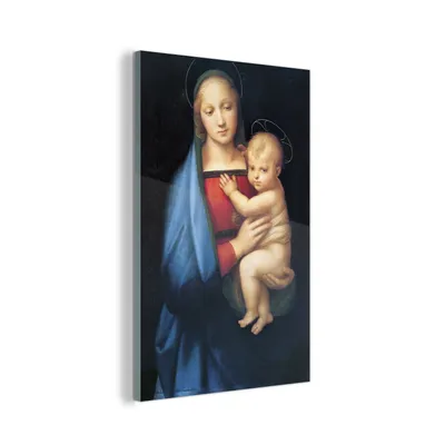 Obrázek produktu pro MuchoWow® Obrazy na skle - Nástěnné obrazy - Fotografie na skle Madona velkovévody - Raphael Raffaello 80x120cm Nástěnná dekorace ze skla - akrylová malba na
