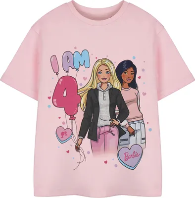 Obrázek produktu pro Barbie - tričko pro dívky - 4. narozeniny s krátkým rukávem NS8876 (116) (Růžová)